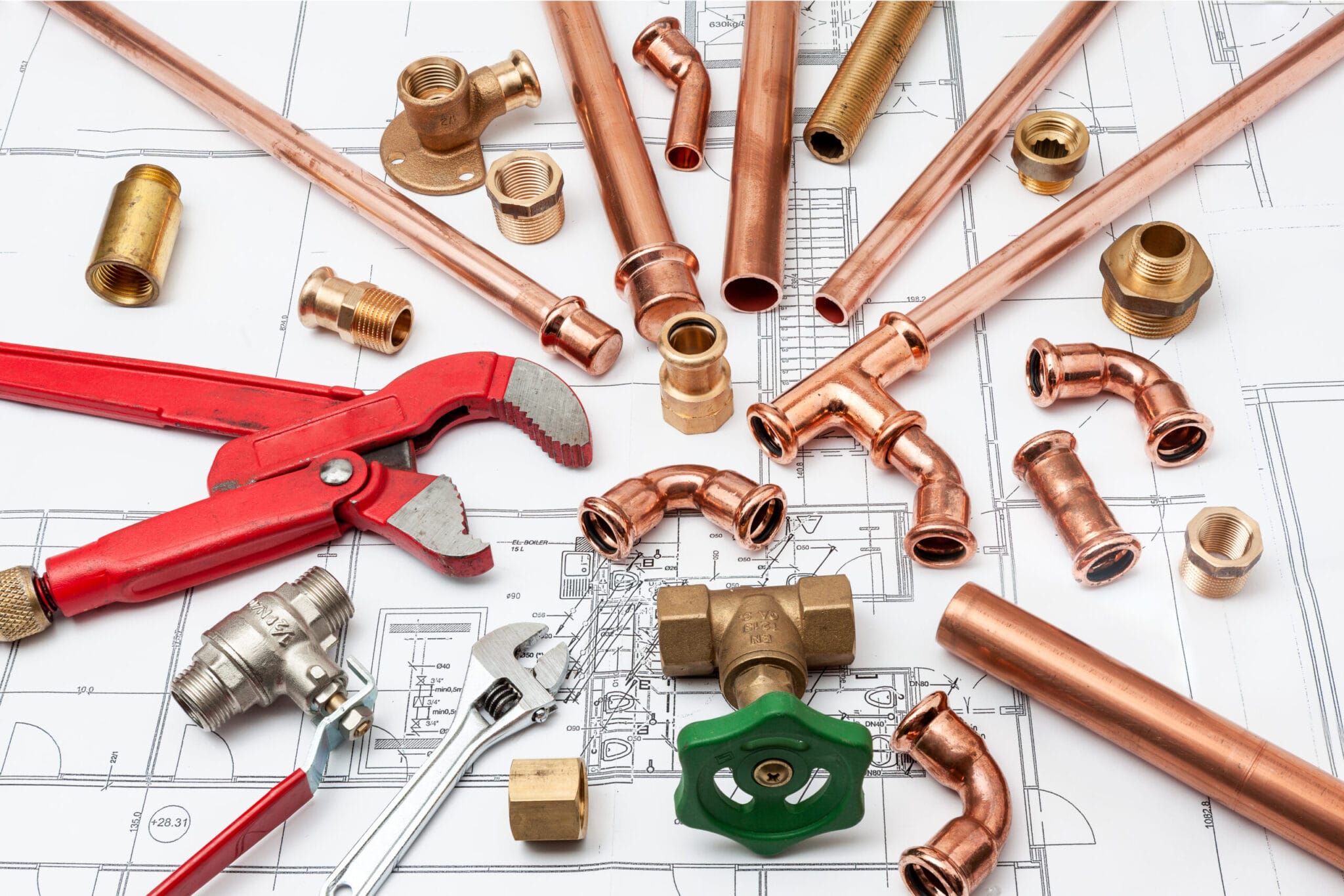 Copper pipe fittings and plumbing parts for Kennesaw, Georgia repairs