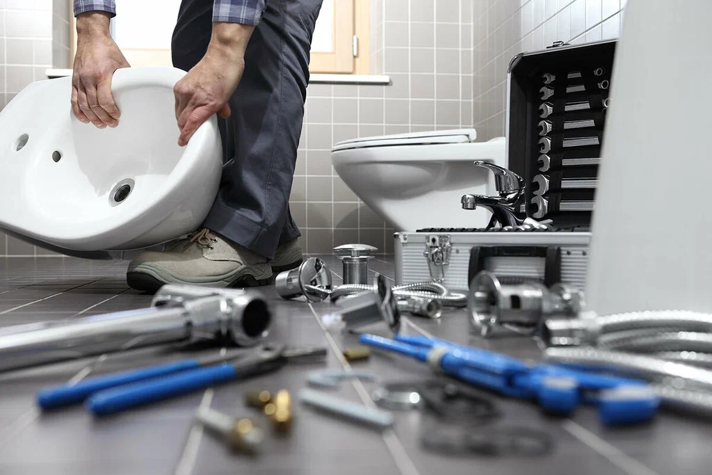 Plumbing tools prepared for a bathroom repair in Kennesaw